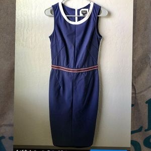 Dolce&Gabanna Navy Blue Dress w White And Red Trim